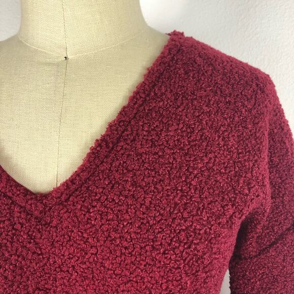 CASLON Red Faux Shearling Teddy Sweater S NWT - Picture 4 of 7